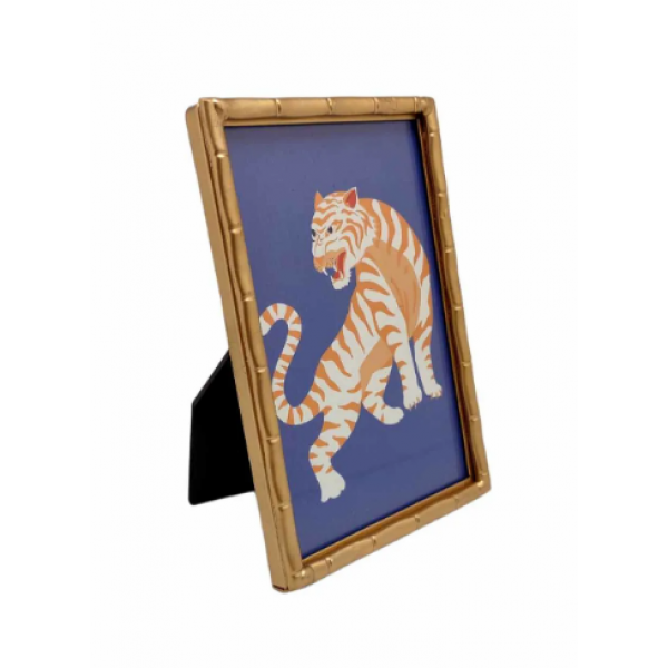 Porta Retrato em Metal Dourado Tigre 10x15