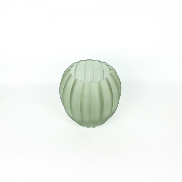 Vaso de vidro 15cm Verde Fosco