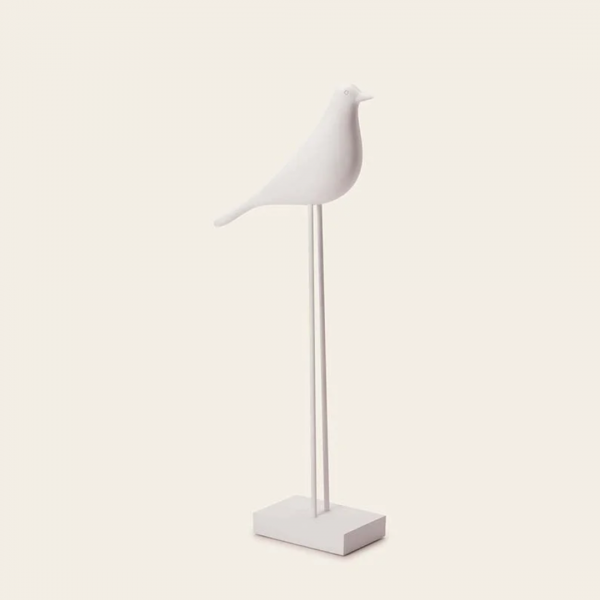 Escultura Pássaro Branco 35cm