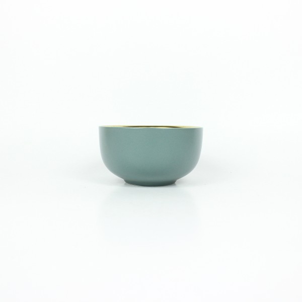 Bowl em Cerâmica Azul com Borda Dourada