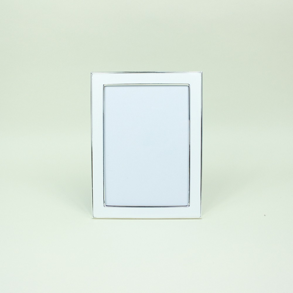 Porta Retrato Branco em Metal 10x15